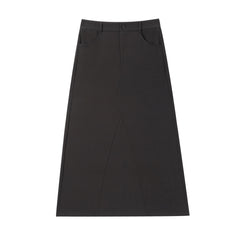 Women's High-Waist Maxi Skirt with Back Slit