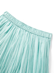 Women's Lake Blue Ruched Maxi Skirt