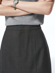 Women's Grey Sheep Wool Maxi Mermaid Skirt