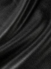 Women's PU Mid-Length Skirt with Elastic Waist