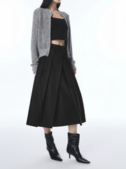 Women's 3D Floral Pleated A-Line Skirt