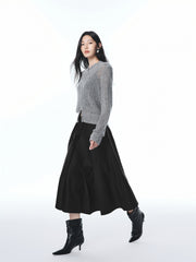 Women's 3D Floral Pleated A-Line Skirt