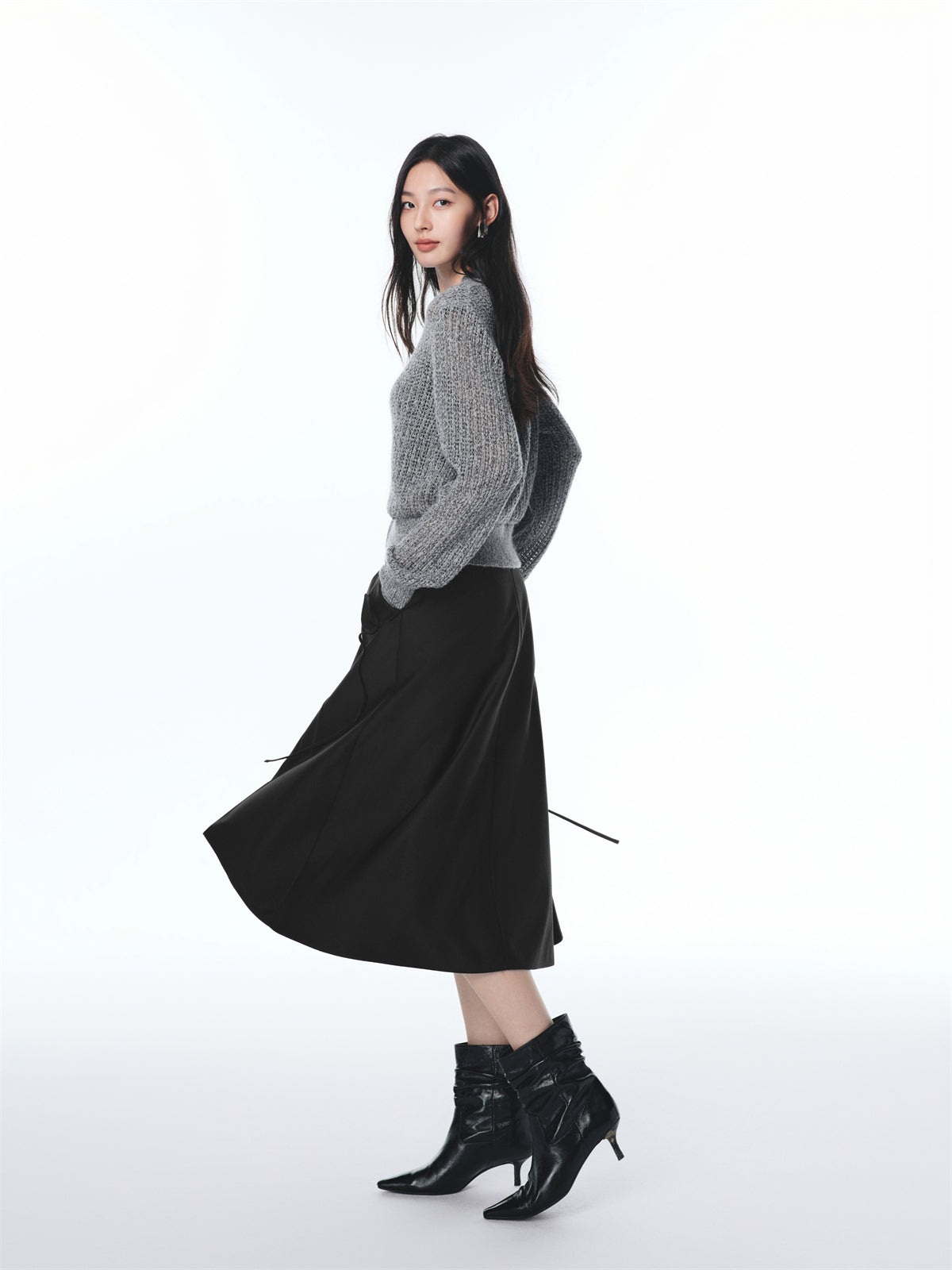 Women's 3D Floral Pleated A-Line Skirt