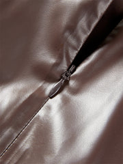 Women's PU Pleated Skirt