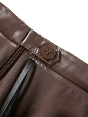 Women's PU Pleated Skirt