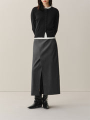 Women's Asymmetric-Slit Midi Skirt