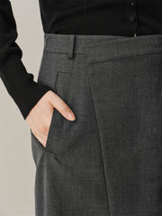 Women's Asymmetric-Slit Midi Skirt