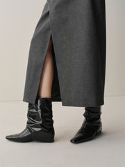 Women's Asymmetric-Slit Midi Skirt