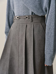 Women's Knee-Length Pleated Skirt