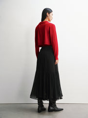 Women's Black Mesh Maxi Skirt