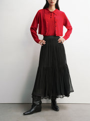 Women's Black Mesh Maxi Skirt