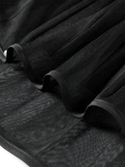 Women's Black Mesh Maxi Skirt