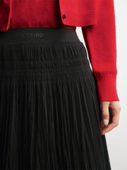 Women's Black Mesh Maxi Skirt