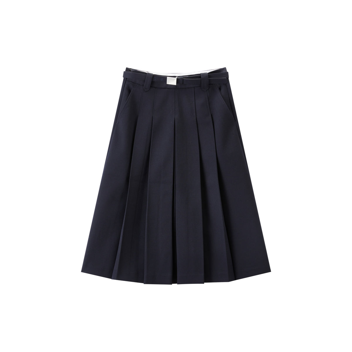 Women's Commuter Wool-Blend Pleated Midi Skirt