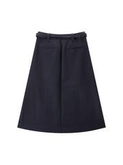 Women's Commuter Wool-Blend Pleated Midi Skirt