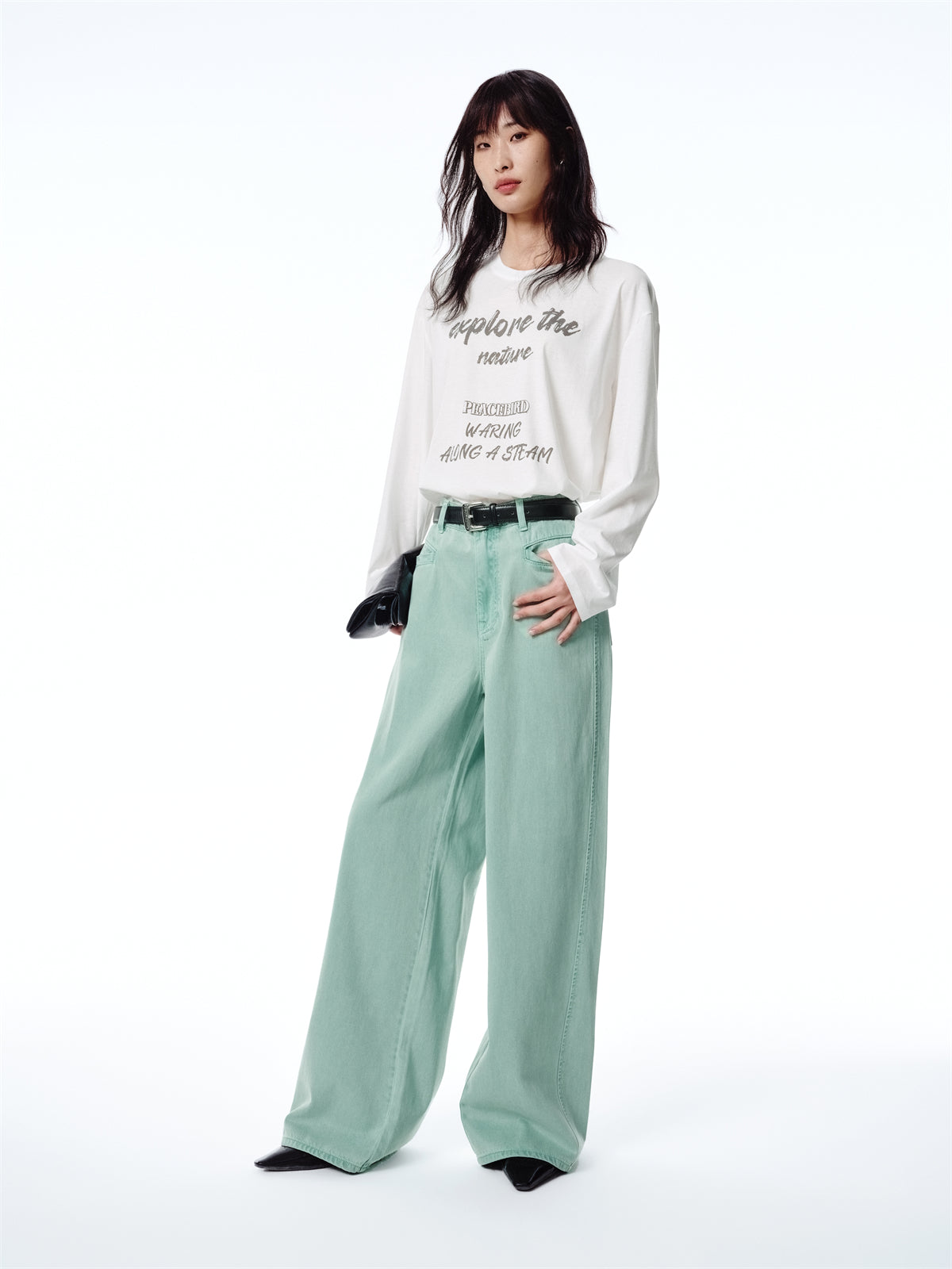 Women's Turquoise High-Waisted Jeans