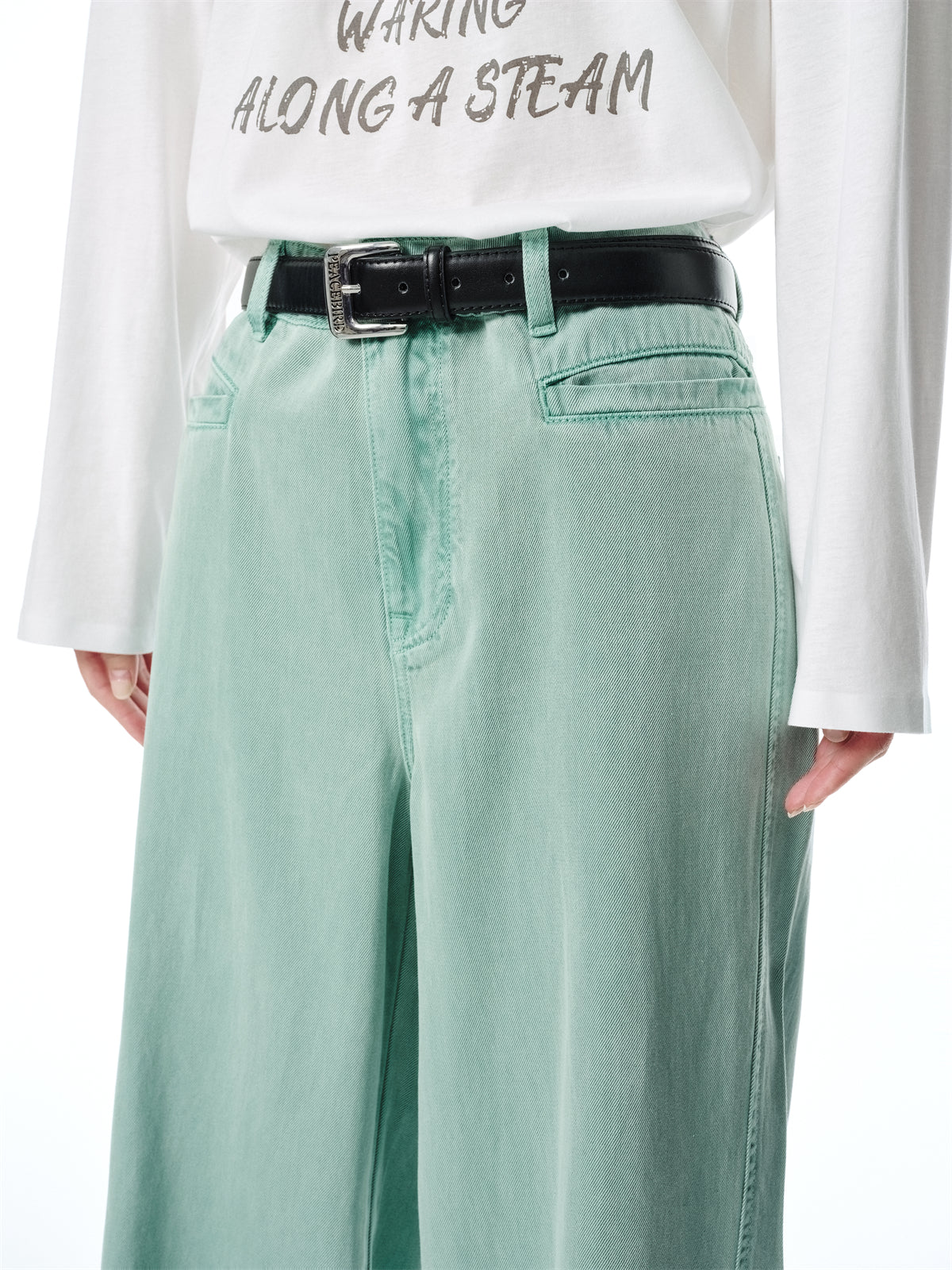 Women's Turquoise High-Waisted Jeans