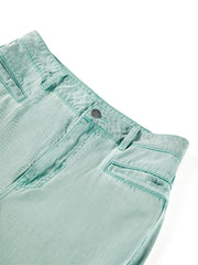 Women's Turquoise High-Waisted Jeans