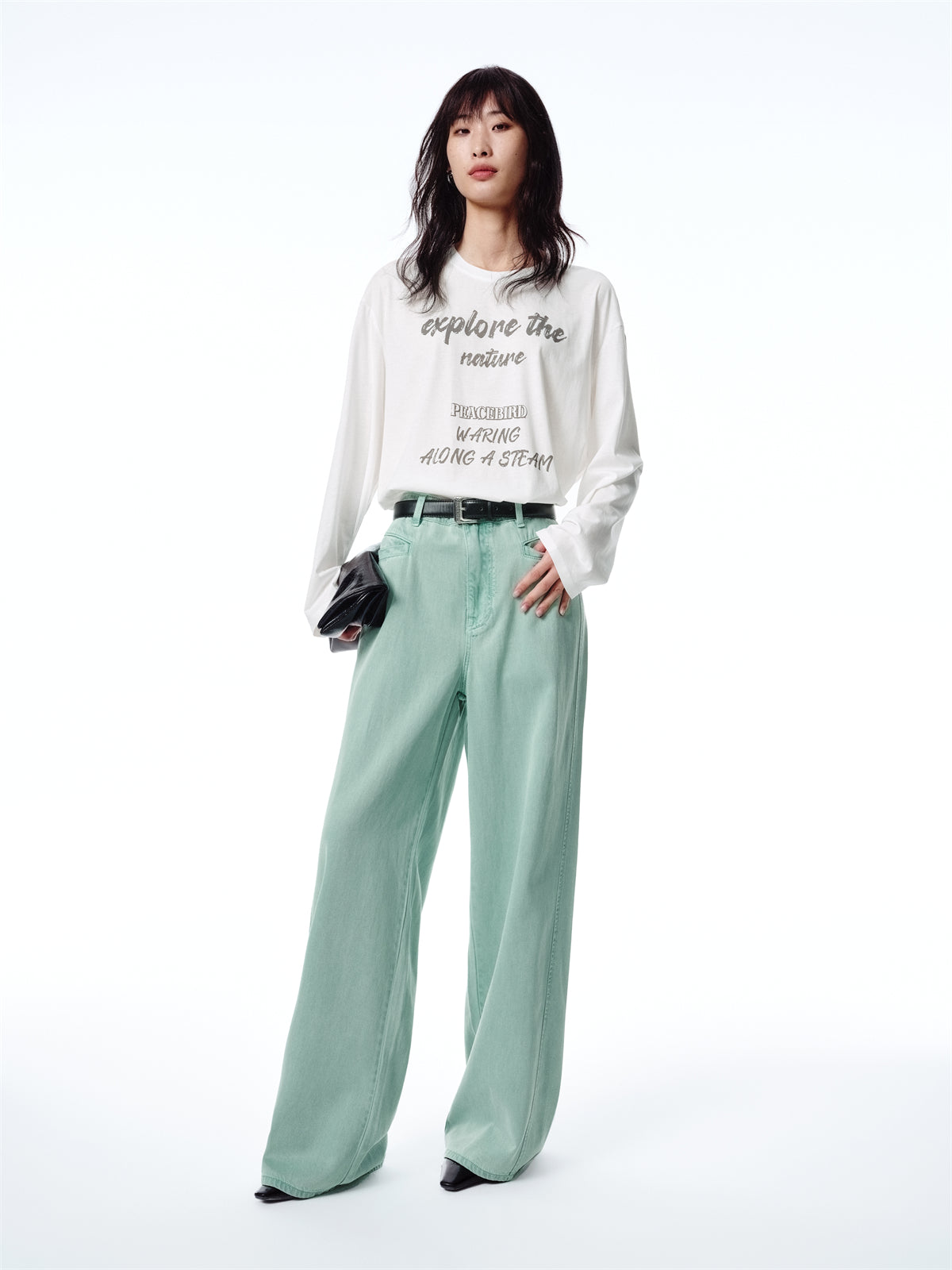 Women's Turquoise High-Waisted Jeans