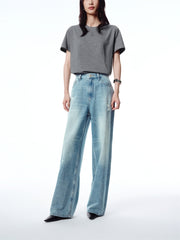 Women's Distressed Wide-Leg Jeans