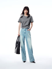 Women's Distressed Wide-Leg Jeans