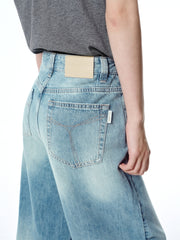 Women's Distressed Wide-Leg Jeans