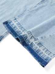 Women's Distressed Raw Hem Straight-Leg Jeans