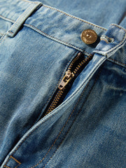 Women's Washed Straight-Leg Jeans