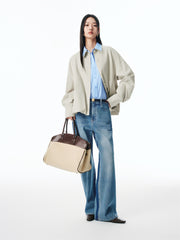 Women's Washed Straight-Leg Jeans
