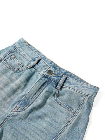 Women's High-Waisted Curved-Leg Wide-Leg Jeans