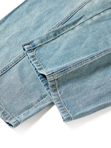 Women's High-Waisted Curved-Leg Wide-Leg Jeans