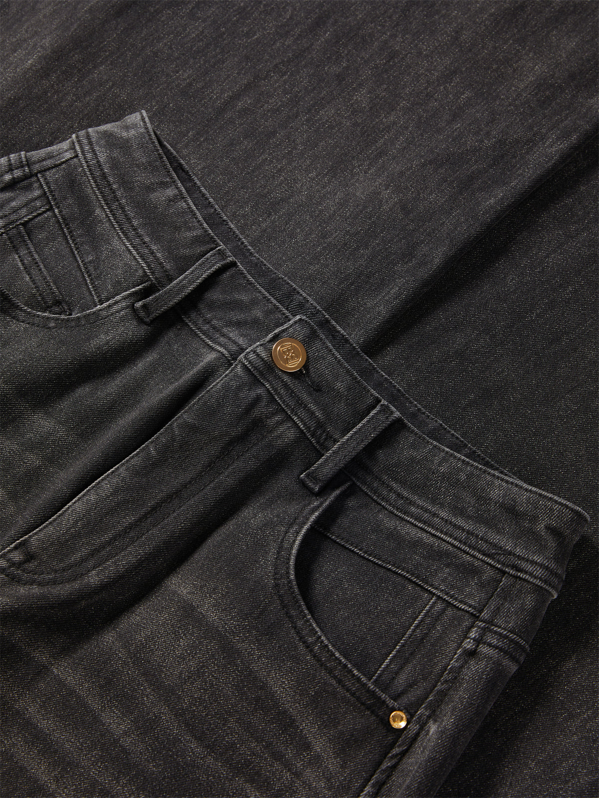 Women's Gradient Whiskered Curved-Leg Jeans
