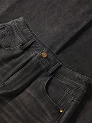 Women's Gradient Whiskered Curved-Leg Jeans