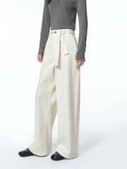 Women's Wide-Leg Jeans with Self-Fabric Belt