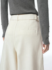 Women's Wide-Leg Jeans with Self-Fabric Belt