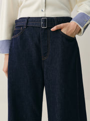 Women's High-Waist Wide-Leg Cotton Jeans