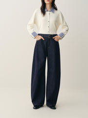 Women's High-Waist Wide-Leg Cotton Jeans