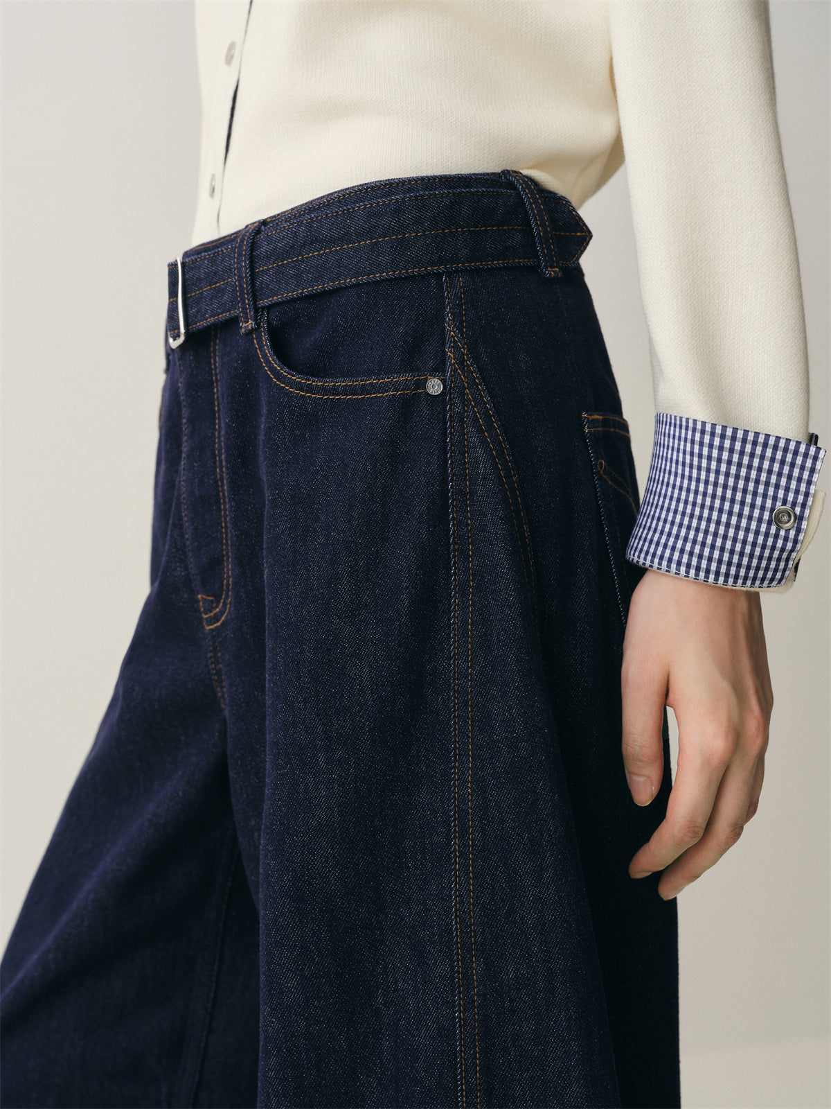 Women's High-Waist Wide-Leg Cotton Jeans