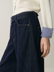 Women's High-Waist Wide-Leg Cotton Jeans