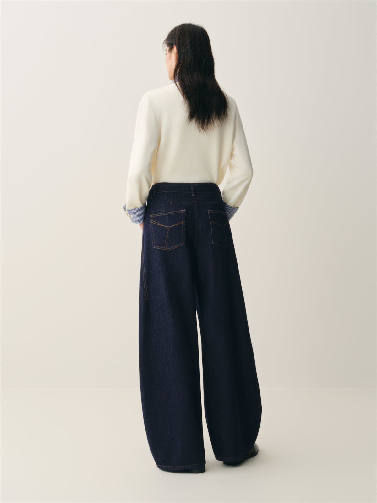 Women's High-Waist Wide-Leg Cotton Jeans