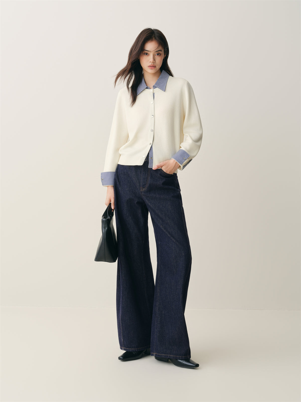 Women's High-Waist Wide-Leg Cotton Jeans