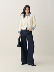 Women's High-Waist Wide-Leg Cotton Jeans