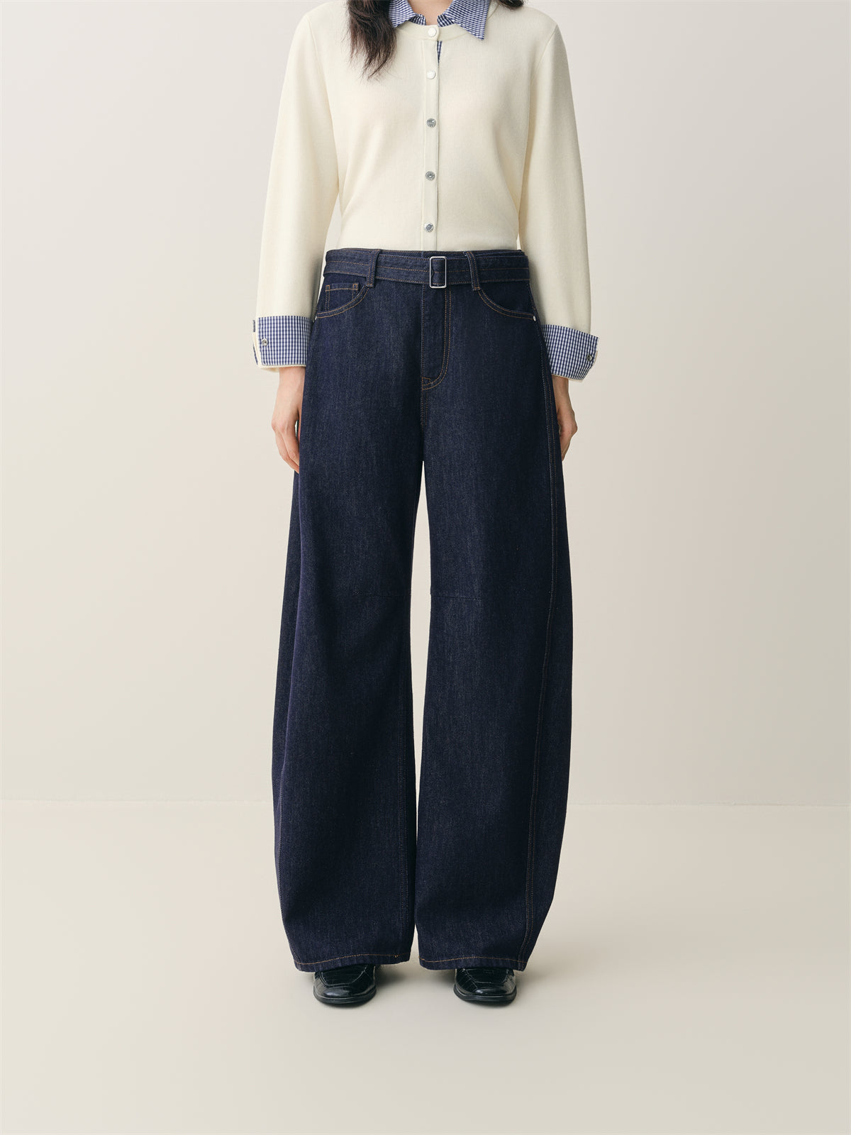 Women's High-Waist Wide-Leg Cotton Jeans
