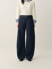 Women's High-Waist Wide-Leg Cotton Jeans