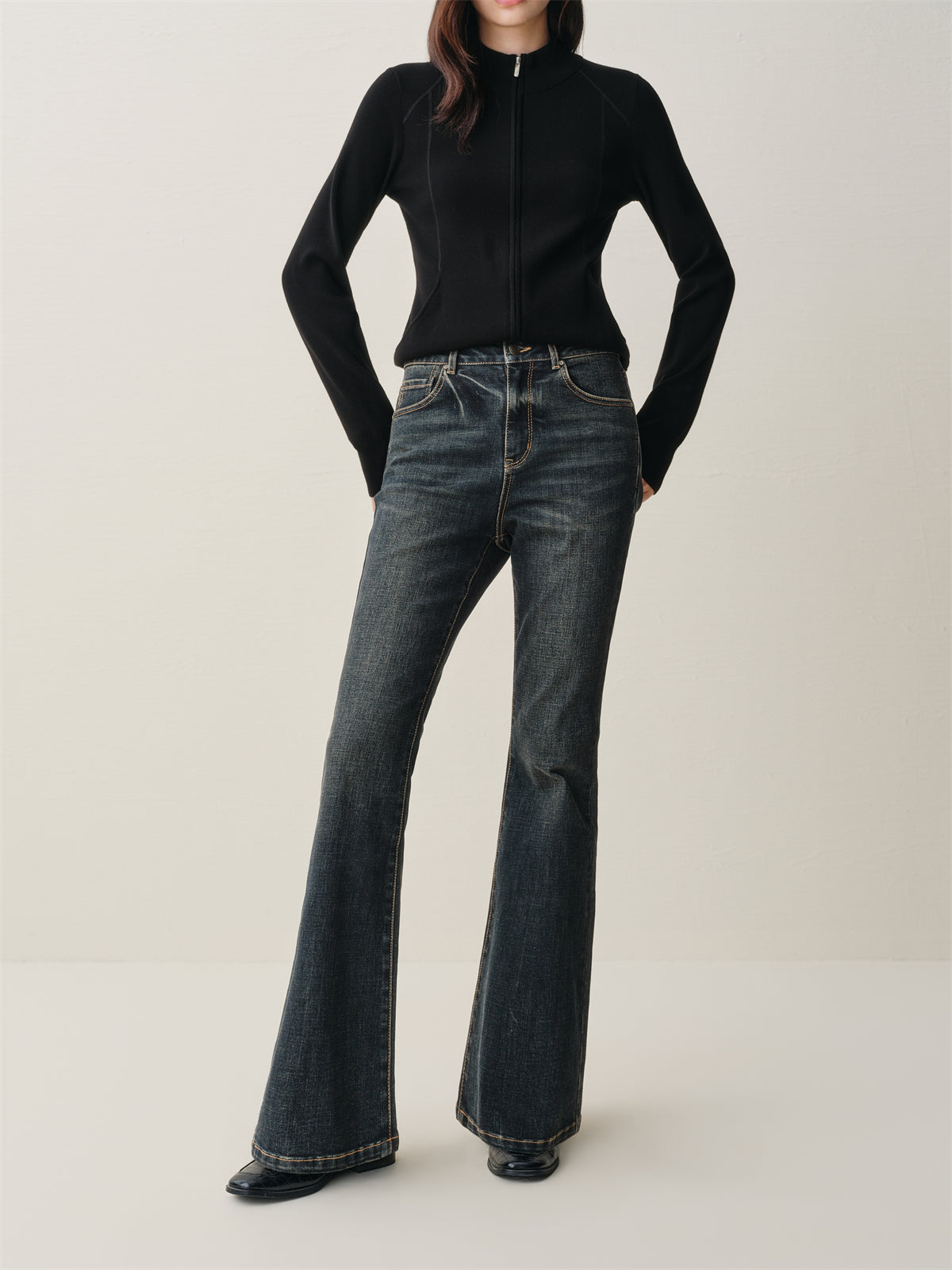 Women's High-Waist Slim-Fit Flared Pants