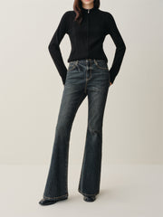 Women's High-Waist Slim-Fit Flared Pants