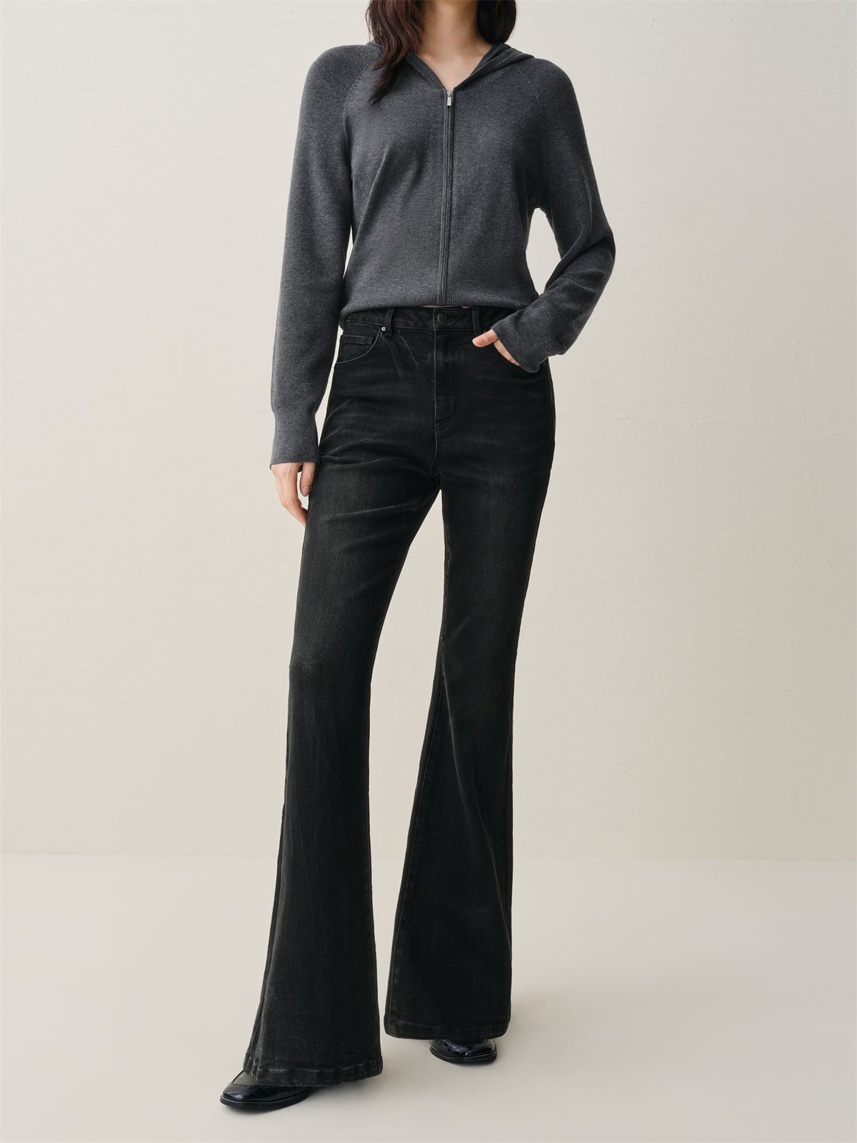 Women's High-Waist Slim-Fit Flared Pants