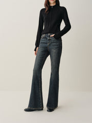 Women's High-Waist Slim-Fit Flared Pants