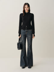 Women's High-Waist Slim-Fit Flared Pants