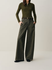 Women's High-Waist Wide-Leg Cotton Jeans